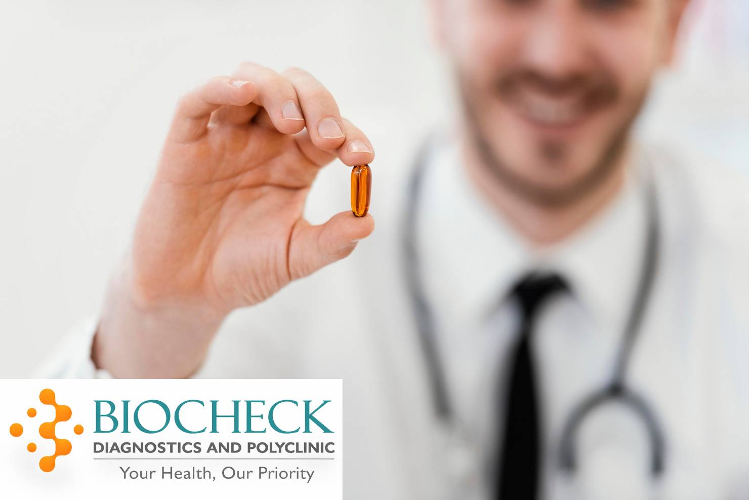 Biocheck Diagnostics And Polyclinic Blogs - A molecular representation of Vitamin D and B12 interacting with bone structure, emphasizing diagnostic precision at Biocheck Diagnostics and Polyclinic in Andheri, Goregaon, Malad, and Borivali.